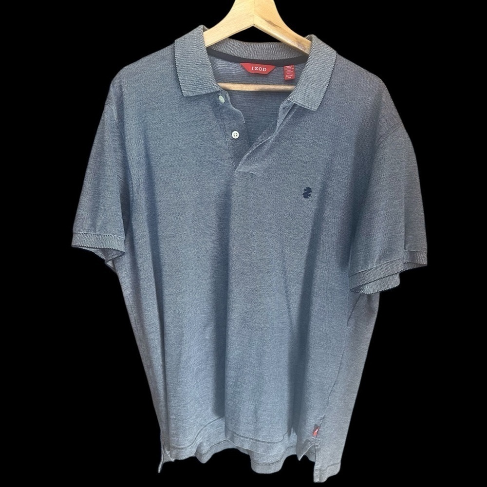 IZOD Blue Gray Polo Shirt Extra Large